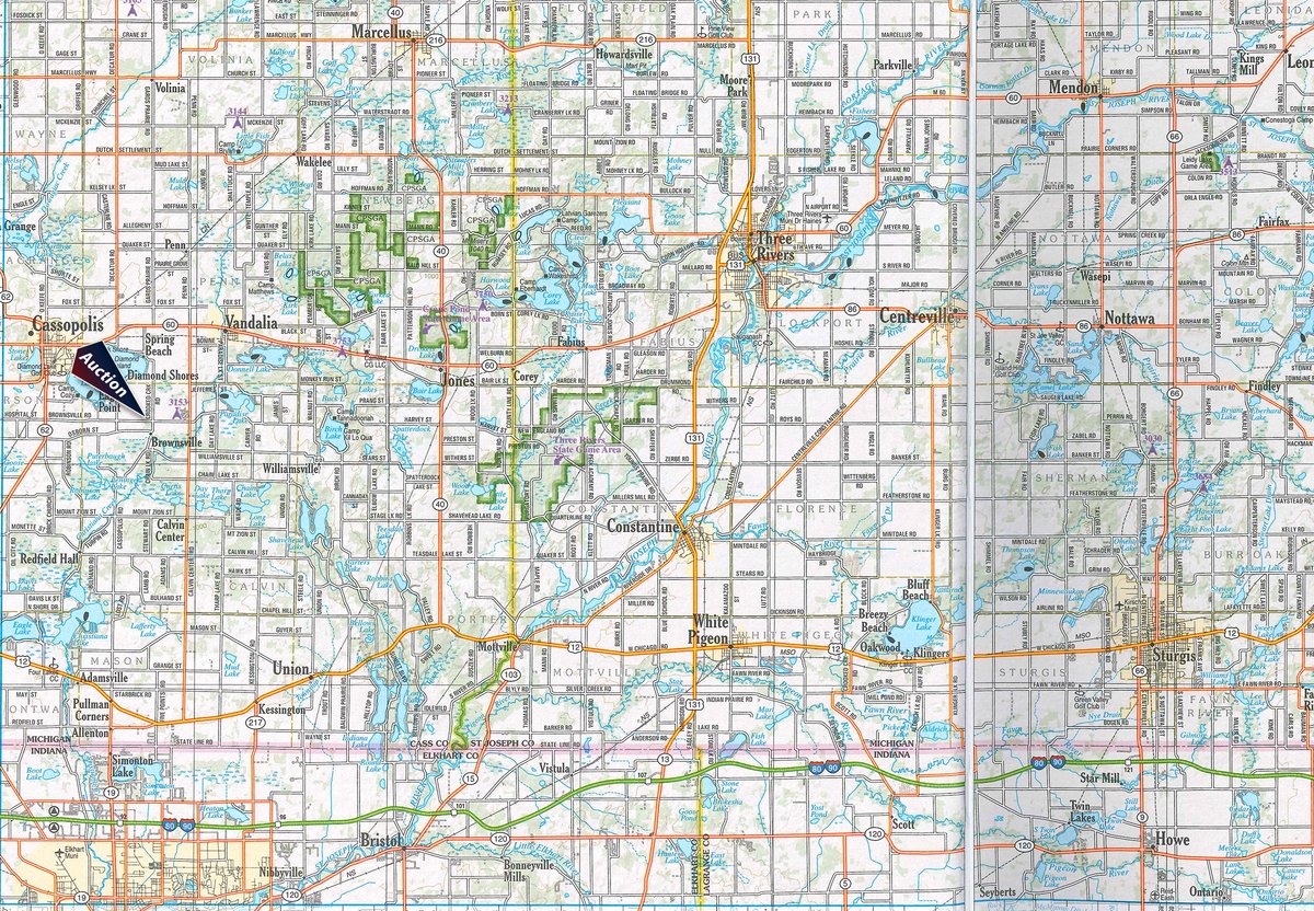 Area map - FARM EQUIPMENT AUCTION IN CASS COUNTY, MICHIGAN